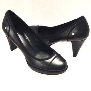 Rockport Black Pumps Leather Size 8   Comfort Classic Office Heels